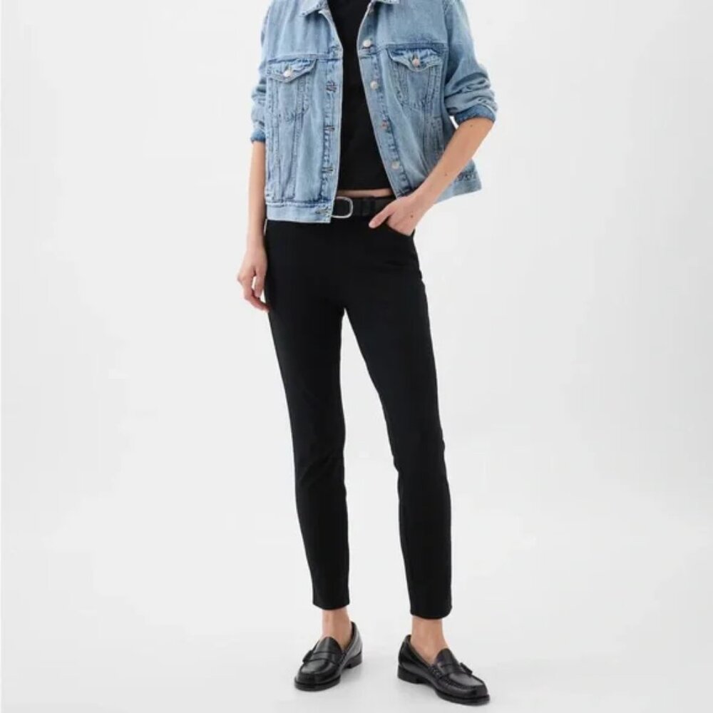 Gap Women's Bi-Stretch Skinny Ankle Black Minimalist Business Casual‎ Pants Sz 6
